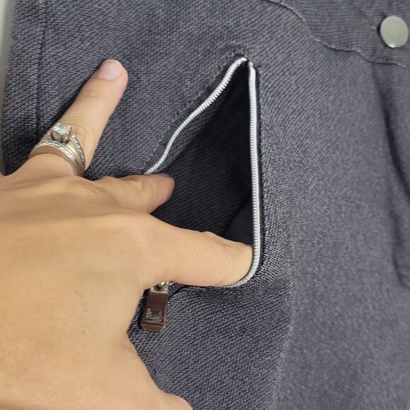 Claire France Women's Black Gary Zipper Pockets Mid Rise Cropped Dress Pant 14 - Picture 6 of 12